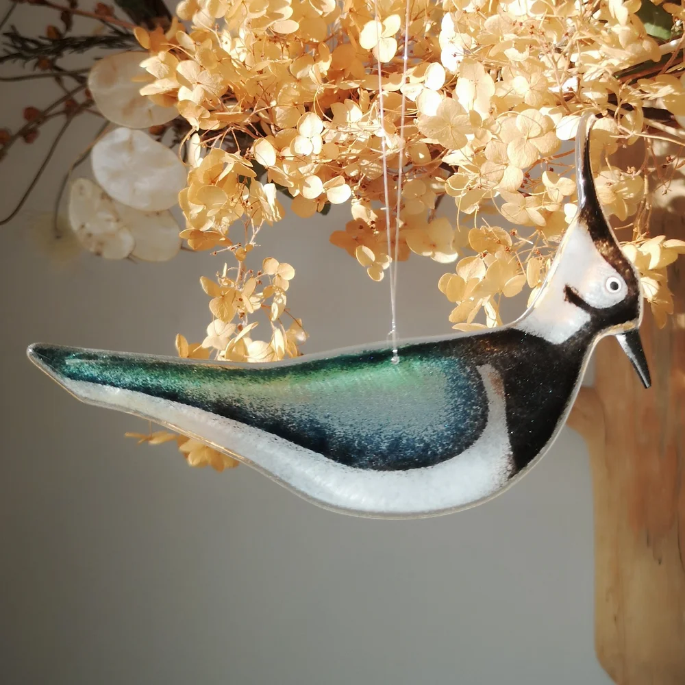 BOLS GLASS ANIMAL MINIATURE （Lapwing） lapwing-fused-glass-bird-
